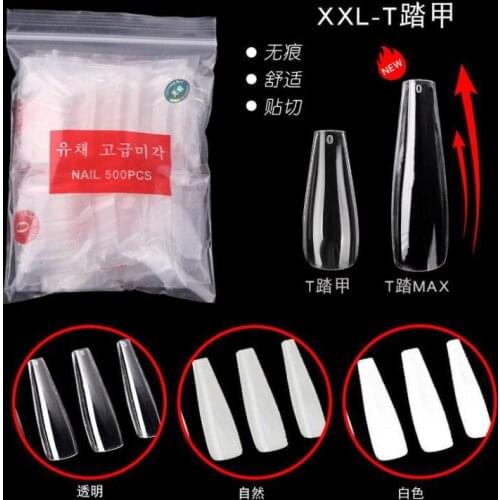 Clear ballerina nail tips Long Nail tips Full Cover Clear Stiletto Coffin False Nail Press on Nails Long Ballerina Nails