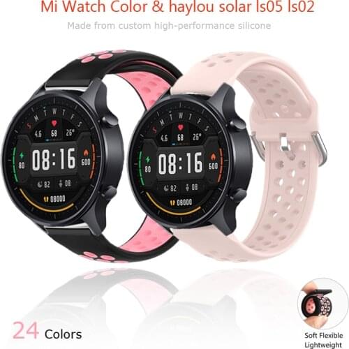 20mm 22mm Band For Xiaomi MI Watch Color Sport Strap Silicone Watchbands for xiaomi haylou Ls02/solar Ls05 Bracelet Wristbelts