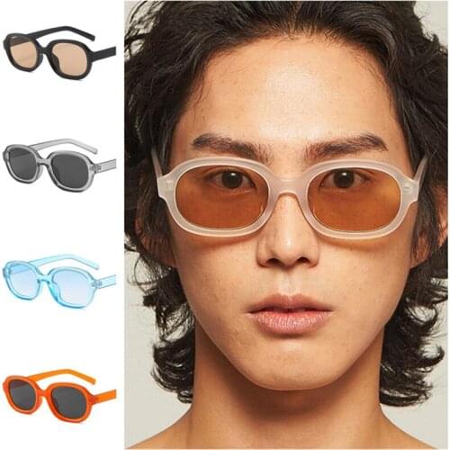 Women & Men Sunglasses Retro Concave Design Sun Glasses Goggles Anti-UV Spectacles Oval Frame Eyeglasses A