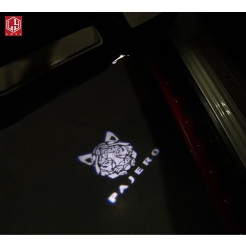 2X LED Car Door Welcome Light Projector Logo Courtesy Laser Shadow Lamp For Mitsubishi Pajero V97V93V87