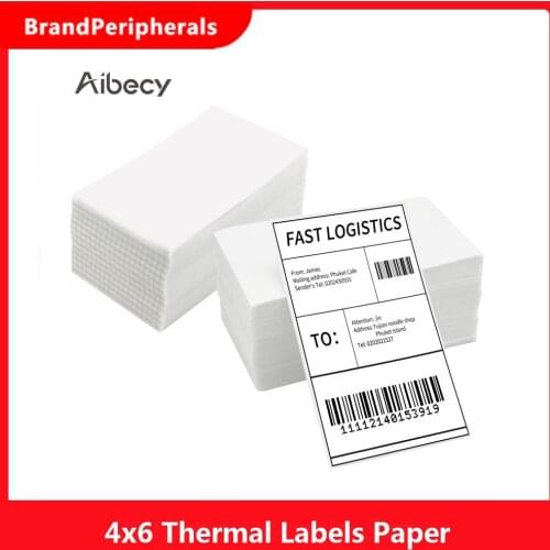 4x6 Thermal Labels Paper Fan-Fold Shipping Labels Pack of 500 Labels Strong Permanent Adhesive Compatible with Rollo Dymo Zebra
