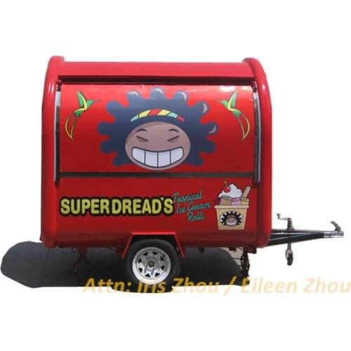 Street food cart Ice cream venidng cart mobile food kiosk for sale food truck hot dog mobile food trailer 2.2m length