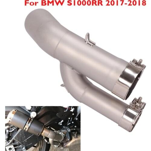 S1000RR Slip on 51mm Motorcycle Exhaust System Middle Mid Link Pipe Connector Link Tube for BMW S1000RR 2017-2018
