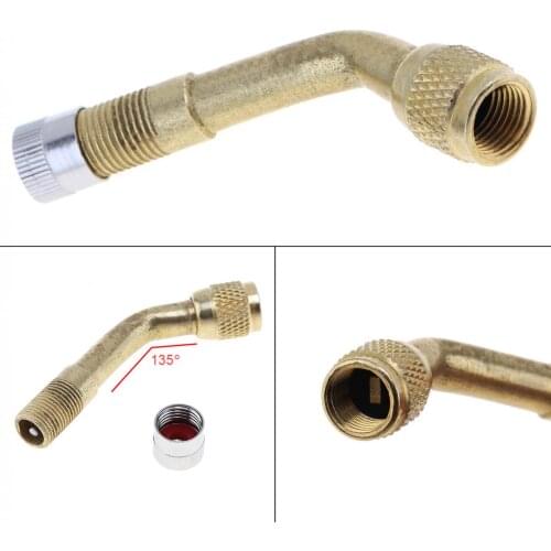 1 Piece 135 Degree Angle Brass Air Type Valve Extension Adaptor for Motorcycle/Car/Scooter/Bicycle