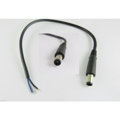 1pcs Black DC Cord Tip 7.4mm x 5.0mm Plug Connector Cable Cord For DELL HP Laptop Tablet PC Replacement 30cm/1feet
