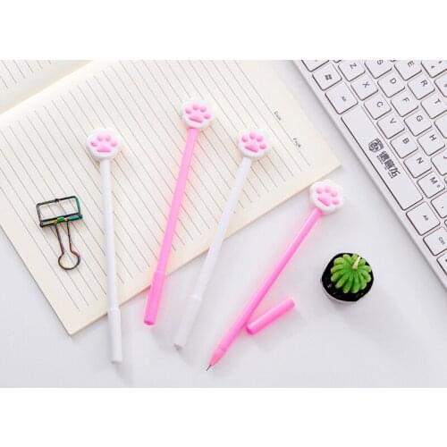 100pcs kawaii pen cute cartoon cat claw angel wing gel pen for school students kids girls gift mixed free shipping