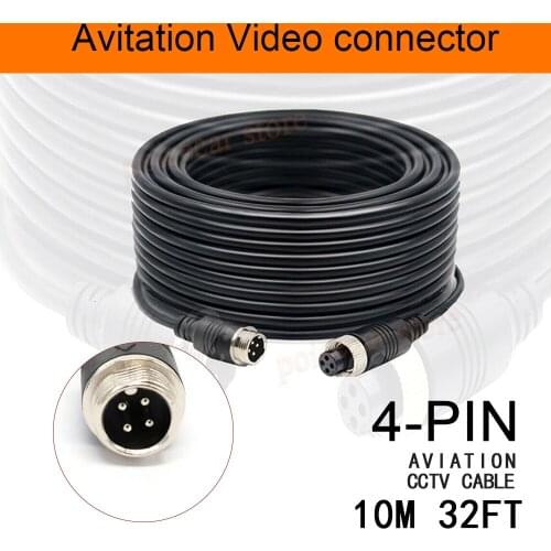 16 FT Car Video Extension Cable 4-Pin Male to Female 3/5/6/7/10/15/20 Meters Aviation Connector Car Camera Video For Camera DVR