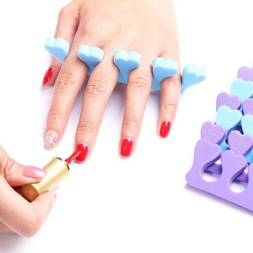 2pcs Pack Nail Art Toes Separators Fingers Random Color Soft Sponge UV Gel Polish Beauty Manicure Pedicure Tools