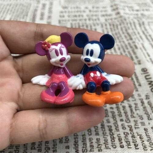 24piece 4cm couples mickey minnie mouse figure toys subminiature collection toys DIY materials toys