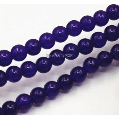 4mm 6mm 8mm 10mm 12mm 14mm Accessory Purple Chalcedony Beads Stones Round Diy Jewelry Making Girls Christmas Gifts Gems 15inch