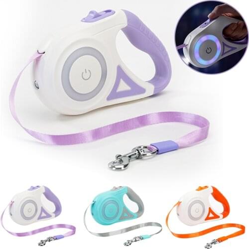 Automatic Dog Leash Led Lights Nylon Multifunction Pet Leash Durable Premium Pet Walking Outdoors training Dog accessories