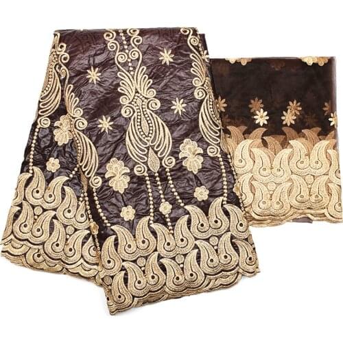 Bazin Riche Tissues 2021 New African Guinea Brocade Fabric Cotton Fabrics Embroidery Tulle Fabric Gele Headtie 5+2 yards/lot