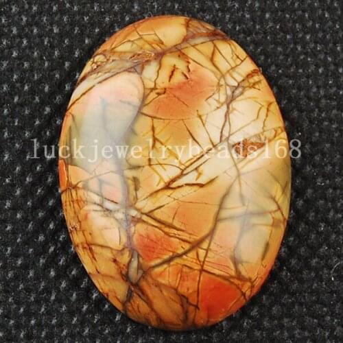 Free Shipping Women Fashion Jewelry 22x30mm Picasso Jaspe Oval Gem Bead Cabacon CAB 1pcs C3182