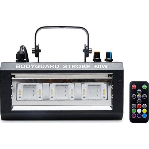 Wireless Remote Control RGB 60W LED Strobe Light LED Disco Strobe Lights Colorful DJ Flashing Stage Light For KTV Party Lighting