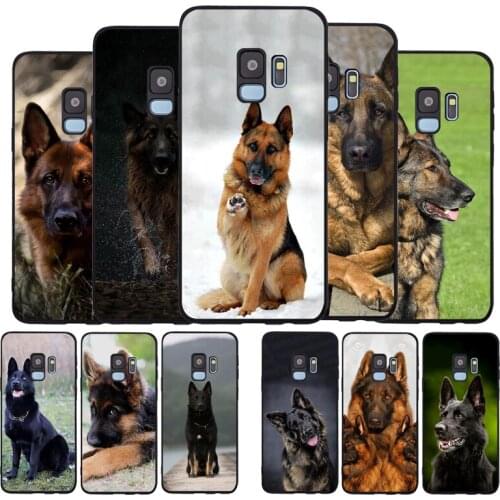 German Shepherd Dog black Soft phone Case For Samsung S20 S10 S9 S8 S7 edge Plus Lite Note 8 9 10 A6 A7 A8 A9 2018 Cover