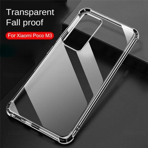 For Xiaomi Poco M3 Case Transparent Shockproof Case For Xiaomi PocoM3 Mi Pocco Pocophone M 3 3M Silicone Soft Phone Cover Coque