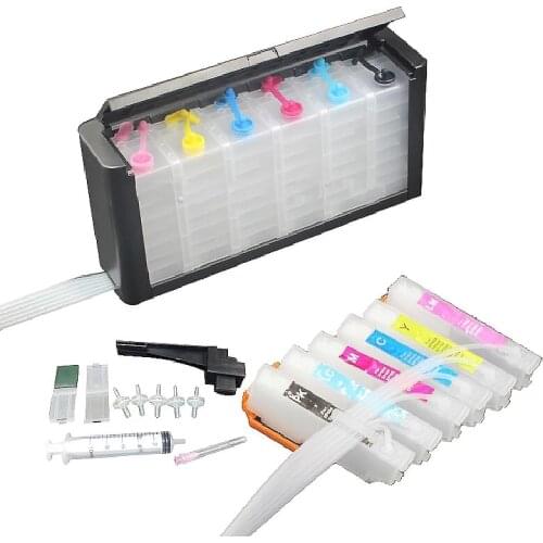 CISSPLAZA 6pcs IC80 CISS with auto reset chip compatible for epson EP-977 EP-907 EP-807 EP-707 EP-777 printer