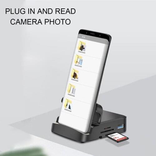 HUB Docking Station 1PC Type C 6 In 1 Home Supplies Phone Stand For MacBook 3.0 SD TF Card PD Power Charger Kit Dex Pad