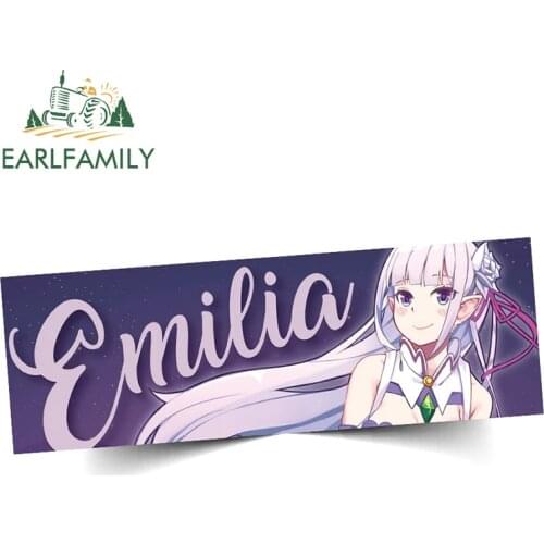 EARLFAMILY 13cm x 5.3cm For Emilia Car Motorcycle Stickers Cartoon Decal Air Conditioner Personality Suitable for VAN RV