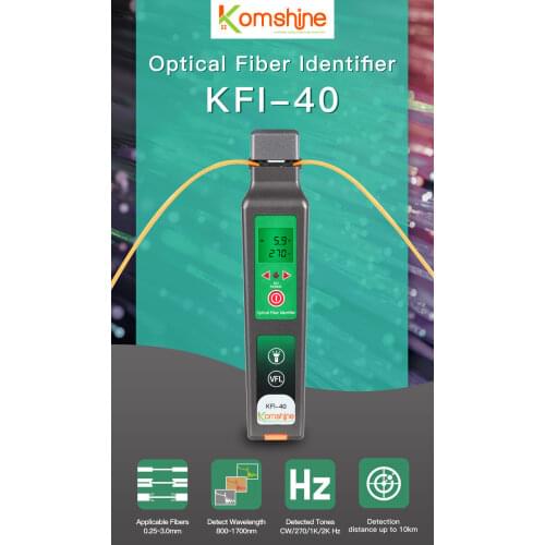KFI-40 Live Fiber Optical Identifier Komshine KFI-40 with VFL LED Display Identifying direction break checker FTTH Testing Tool