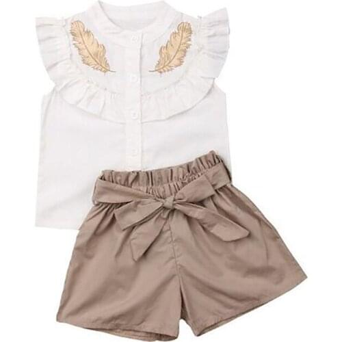 Girls summer vest shorts two-piece Girl sleeveless shirt shorts set Girls cotton fashion two-piece suit Sweat-absorbent cool sui