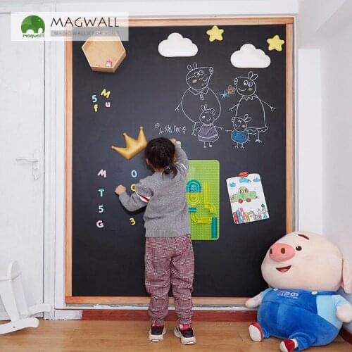 Magnetic double-layer wood grain/ graffiti frame writing board dust free soft chalkboard