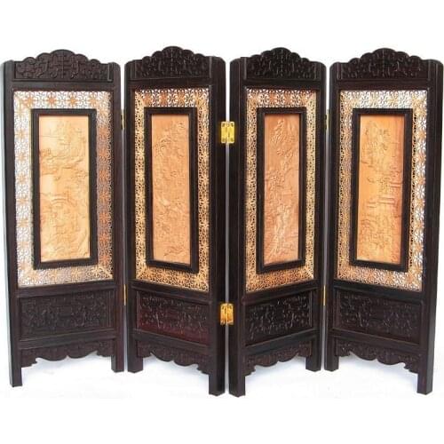 Solid wood furniture of Ming and Qing Dynasties carved rosewood mahogany crafts model miniature screen Home Furnishing ornaments