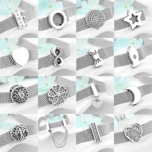 Fashion 925 Sterling Silver sparkling Clips bead Fit Original reflection Bracelet Jewelry making