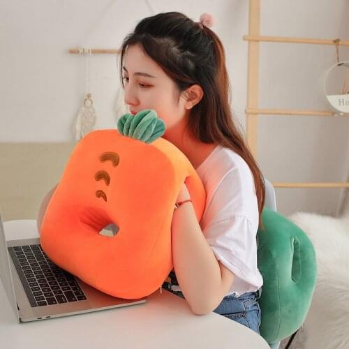 35CM Cartoon Pillow Dinosaur Chicken Carrot Dog Nap Pillow Face Down Sleeping Pillow Home Office Travle Nap Plush Pillows