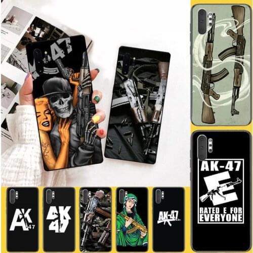 PENGHUWAN AK47 TPU Gun Soft Silicone TPU Phone Cover for Samsung Note 3 4 5 7 8 9 10 pro M10 20 30