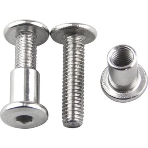 M6 Flat Head Set Screw Hex Socket Fastener Childrens Bed Furniture Chair Table Cabinet Fittings Combination Connecting Bolt