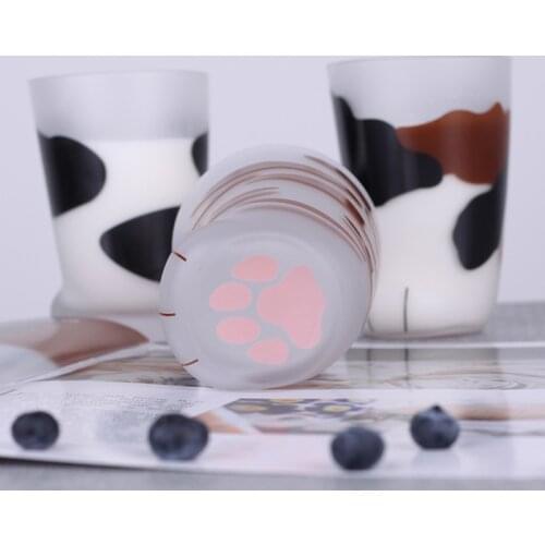 Novelty Cat Claw Cup Cat Paw Frosted Cup Kids Milk Glass Cups Personality Breakfast Milk Cup Cute Mug for Home Home Accessories