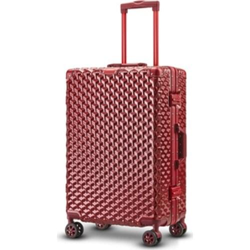 The new 20 inch 24 inch 28 inch aluminum frame trolley case boarding luggage bag universal wheel suitcase durable