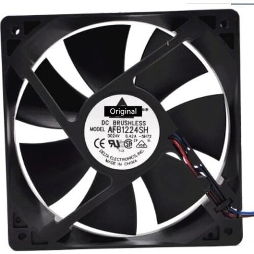 Original 100% working afb1224vh DC24v 12025 120mm 12cm 0.35A server inverter axial blower radiator cooler COOLING FANs