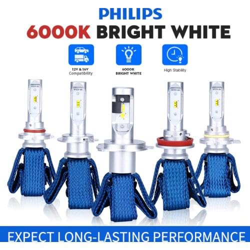 Philips H4 LED H7 H11 H8 H16 HB3 HB4 HIR2 9012 LED Car Headlight Bulbs 6000K Fog Lights luces led para auto diode lamps for cars