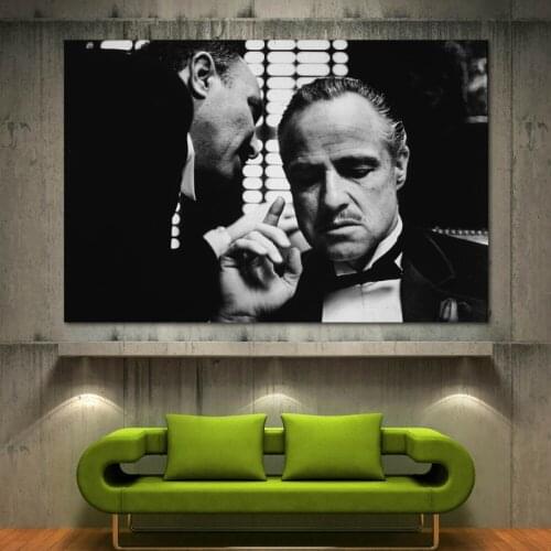 Marlon Brando The Godfather Black and white Artwork Painting Wall Art Canvas Posters and Prints Modern Home Decorations