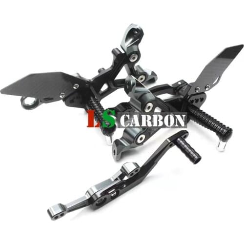For BMW S1000RR 2019-2020 Adjustable Rearset Aluminum Foot Pegs Racing Rear Set in Full Carbon Fiber