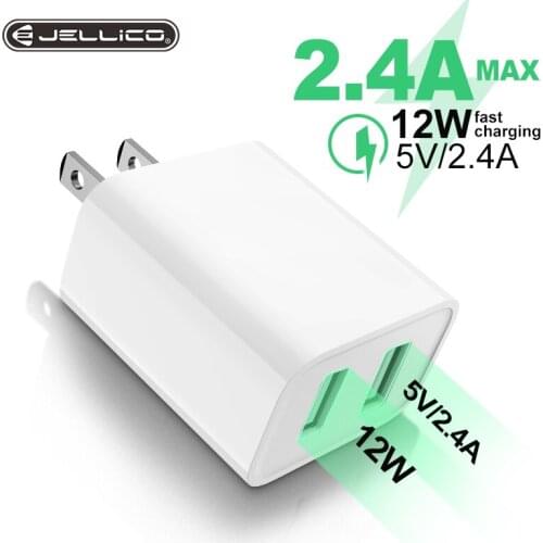 12W 2.4A Dual USB Fast Charger US Adapter Quick Charge Wall Charger Travel Charger For iPhone 12 11 Pro Max Mobile Phone Charger