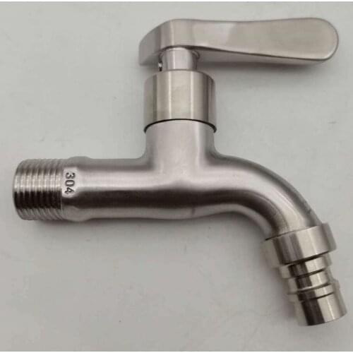 G1/2" Household Wall-mounted Washing Machine Faucet Hand Stainless Steel Faucet Garden Toilet Bathroom Faucet