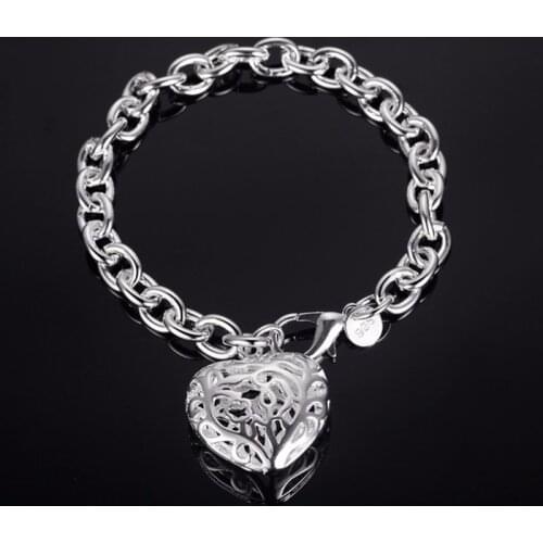 SPINNER New Fashion Minimalist Hollow Heart-shaped Charm Bracelet Personality Lovers Bracelet For Ladies Men Jewelry Gift