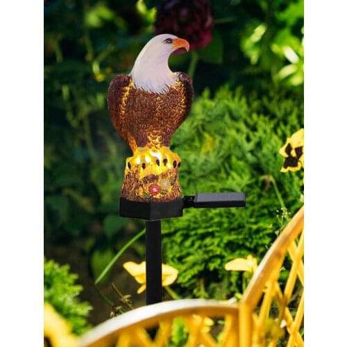 Solar Eagle Ground Plug Lawn Lamp Ornament Eagle Figurine Garden Light Glowing Eagle Statue Decorating Outdoor Courtyard Gardens