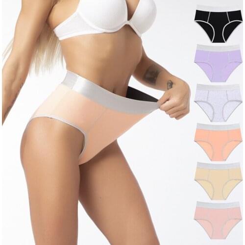 Panties for Women Sexy Body Shaper Sports Panties Cozy High Waist Cotton Underpants Plus Size XS-3XL Briefs Underwear for Women