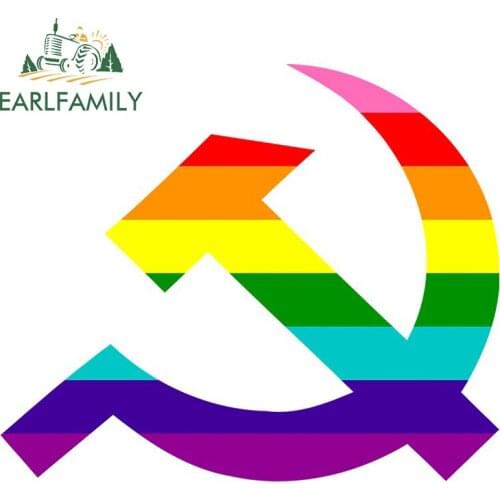 EARLFAMILY 13cm x 11.1cm for LGBTQ USSR Logo DIY Motorcycle Car Stickers Waterproof Scratch-proof Windshield Vinyl Decal