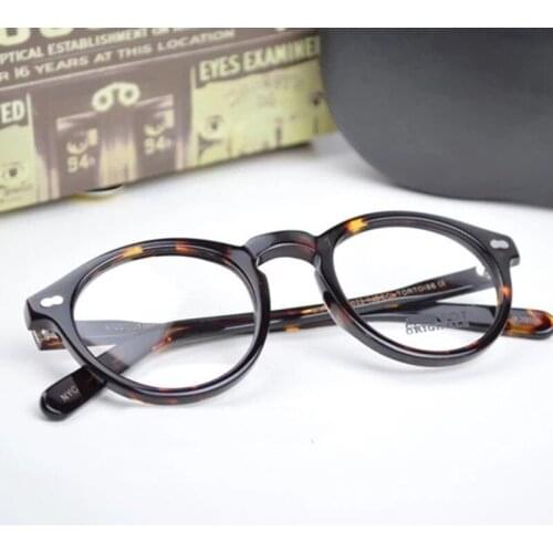 Vintage Eyewear Pirate Captain Johnny Depp Orginal Model Acetate Oval Eyeglasses Retro Men Myopia Optical Glasses Frame