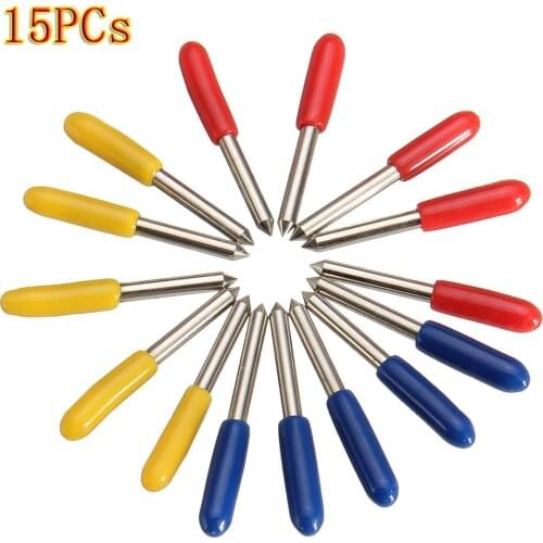XNEMON Newest 15Pcs 30/45/60 Degree Roland GCC Cutting Plotter Vinyl Cutter Blade Knife Blades 25x2mm Best Price