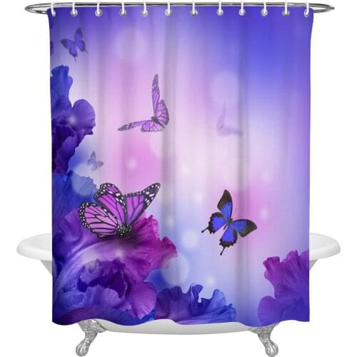 Waterproof Shower Curtains Fantasy Butterfly Animal Flower Shower Curtain Frabic Polyester Bathroom decor Curtain
