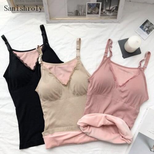 Sanishroly New Women V-Neck Bottom Tank Autumn Winter Warm Thick Velvet Camis Female Solid All Match Sleeveless Vest Tops AB829