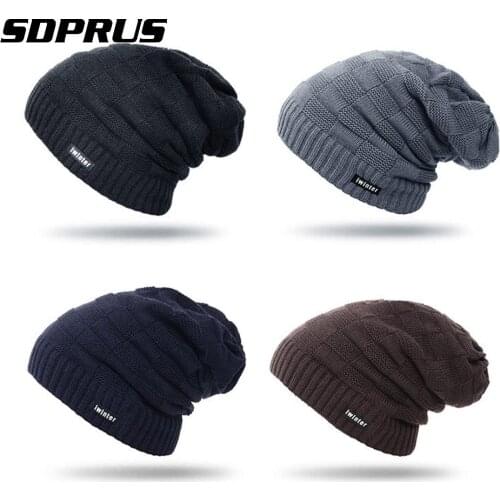 SDPRUS 1PC Winter knitting Hats Beanie Cap Warm Hat Head Caps Cozy wool Cap Men Women Sport Fleece Hiking climbing Snowboard