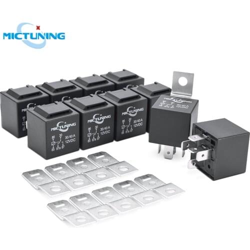 MICTUNING 10pcs/set 5 pin SPDT Relay LED Light Bar Replacement Relays DC 12V 30/40 Amp Universal for Auto Car Truck Accessories