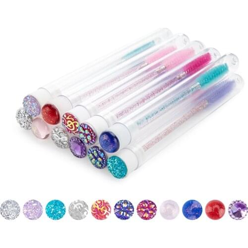 10/5pcs Reusable eyebrow brush tube disposable eyelash brush eyebrow brush eyelash resin drill replaceable brushes dust-proof